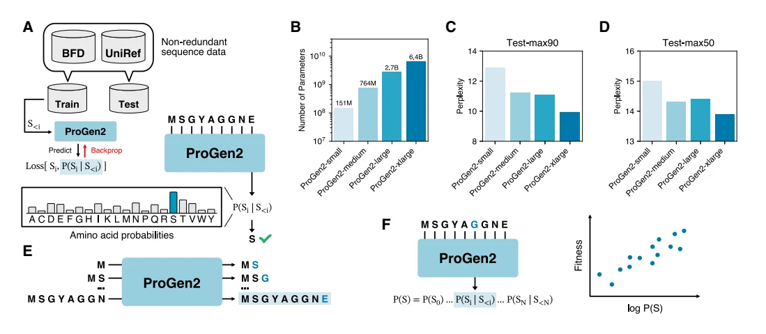 Figure 1 from ProGen2: Exploring the boundaries of protein language models